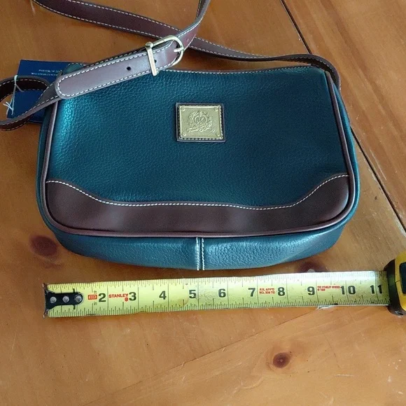 Nwt Vintage Medallion Navy and Brown Leather Crossbody Purse - Picture 10 of 12